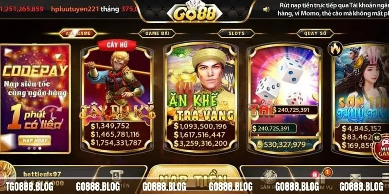 Chơi Game Vui Kiếm Lợi Nhuận Tại Trang Game Go88 Mới Nhất 2 Giao Diện Được Thiết Kế Cực Đẹp Mắt Hấp Dẫn